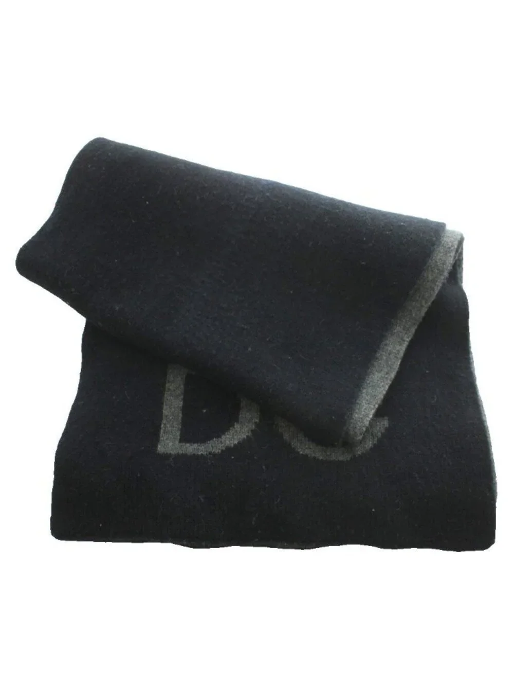 Dolce & Gabbana Scarf Shawl Logo Bicolor DG Black Gray SS